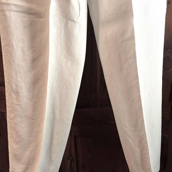 White 100% Pure Linen Cropped Jacket and Pants - Picture 7 of 8